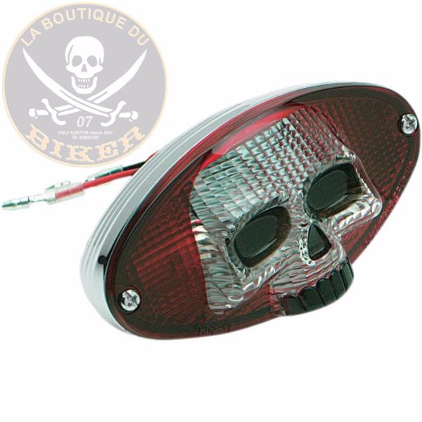 FEU ARRIERE AMPOULE CATEYE SKUL AMPOULE...PE09021242 DRAG SPECIALTIES TAILLIGHT RED/CLR SKULL CATEYE 09021242 / 12-0403RCR-BC3