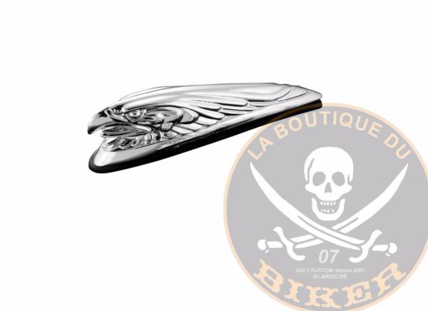EMBLEME DE GARDE-BOUE AIGLE CHROME 12CM...H68-4011 Highway Hawk Motorcycle Ornament/ Figure "Eagle head" 12cm lenght in chrome...LA BOUTIQUE DU BIKER