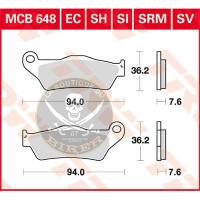 PLAQUETTES DE FREIN APRILIA RST 1000 ARRIERE...MCB648SH TRW BRAKE PAD SH SINTER PERFORMANCE STREET & ROAD TRACKS