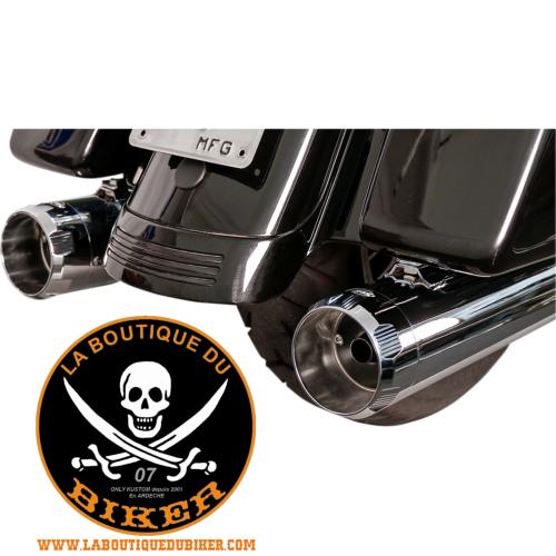 POTS HARLEY HOMOLOGUES FLH/FLT 2017-2022 CHROME MOTEUR 107/114/117ci...PE18011411 S&S CYCLE Mk45 EC Slip-On Muffler Thruster Chrome 550-0861