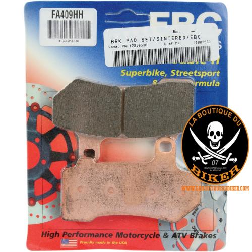 PLAQUETTES DE FREIN HD V-ROD 2005-2017 AVANT/ARRIERE...EBC BRAKE PAD SINTERED HH 17210538 / FA409HH