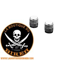 BOUCHONS DE VALVE Highway Hawk Valve stem "Panhead" chrome 2 pieces...H01-124 LA BOUTIQUE DU BIKER