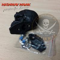EMBLEME DE GARDE-BOUE SKULL NOIR...Highway Hawk Motorcycle Ornament/ Figure "Skull" 5,5 cm high in black...H02-086B...LABOUTIQUEDUBIKER