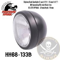 PHARE 115mm ADDITIONNEL NOIR PLAT H3/55W HOMOLOGUE...H68-133B Highway Hawk Spotlights 4 1/2" "USA-style" (1 Pc.) with E-Mark H3 12V55W - black