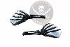 RETROVISEURS HARLEY + JAP CHROME/NOIR SKELETON HAND KURYAKYN LA PAIRE...K1764 KURYAKYN SKELETON HAND MIRRORS WITH BLACK STEMS AND CHROME HEADS