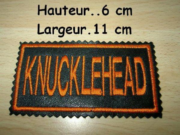 PATCHE BRODE...CUIR PETIT MODELE...PatchCuir-Knucklehead