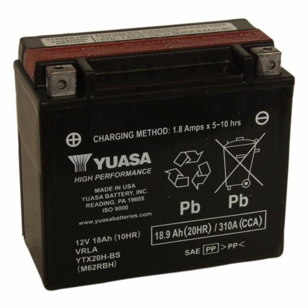 BATTERIE POUR HARLEY SPORTSTER 1986-1996...YTX20H-BS...YUASA BATTERY MNT FREE.93 LITER YTX20HBS / YTX20H-BS(CP