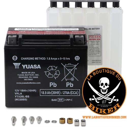 BATTERIE POUR HONDA VTX...YTX20L-BS YUASA BATTERY-MNT FREE.93 LITER YTX20LBS / YTX20L-BS(CP)