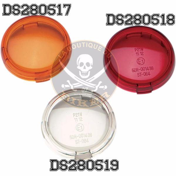 CABOCHON CLIGNOTANT HARLEY ORANGE...DS280517 DRAG SPECIALTIES REPLACEMENT LENS DEUCE-STYLE AMBER...LA BOUTIQUE DU BIKER