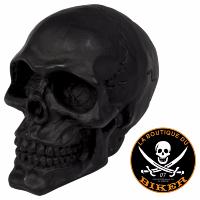 EMBLEME DE GARDE-BOUE SKULL NOIR...Highway Hawk Motorcycle Ornament/ Figure "Skull" 5,5 cm high in black...H02-086B...LABOUTIQUEDUBIKER