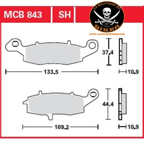 PLAQUETTES DE FREIN KAWASAKI VN 1500 / 1600 / 2000 ARRIÈRE...PE17200374 TRW BRAKE PAD ALLROUND ORGANIC STANDARD 17200374 / MCB843