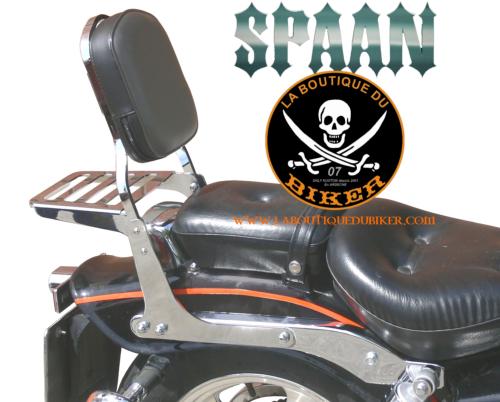 SISSY BAR LEONART / REGAL RAPTOR VASTRO RAXTER AVEC PORTE PAQUET...SP922NE NOIR HAUTEUR 35CM  #LABOUTIQUEDUBIKER
