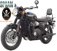 SISSY BAR TRIUMPH BONNEVILLE T120...HAUTEUR 35cm SANS PORTE PAQUET...SP1416NE NOIR... LA BOUTIQUE DU BIKER