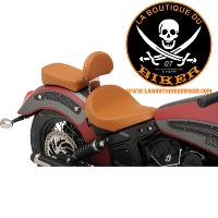 DOSSERET PILOTE INDIAN SCOUT 2015-2022...PE08220316 DRAG SPECIALTIES SEATS PAD BACKREST FRONT MILD SMOOTH DESIGN BROWN 