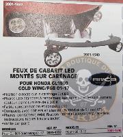 FEUX DE GABARIT LED MONTES SUR CARENAGE HONDA GL1800 2001-2017...PE20011540 RIVCO PRODUCTS LED DRIVING LIGHT GL1800 20011540 / GL18006FBK
