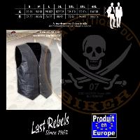 GILET TAILLE 2XL...CROUTE DE CUIR STR15 SPLITBL SANS LACETS...LA BOUTIQUE DU BIKER