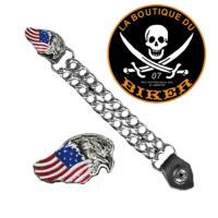 EXTENTION FERMETURE POUR GILET...MCS550660 EAGLE FLAG VEST EXTENDER....LA BOUTIQUE DU BIKER