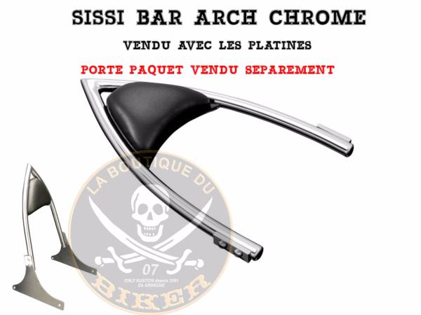 SISSI-BAR HD SPORTSTER APRES 2004 CHROME ARCH...SANS PORTE PAQUET...H527-3045 Highway Hawk Sissy Bar "Arch" for Harley-Davidson XL 883/1200 Sportster '14 > up - average height from fender 400 mm high 