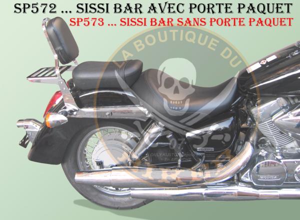 SISSI-BAR HONDA VT750 SHADOW  C4/C5/C6/C7/C8...HAUTEUR 35cm AVEC PORTE PAQUET...SP572 CHROME  #LABOUTIQUEDUBIKER