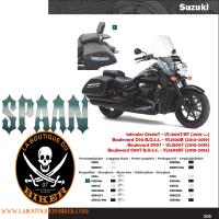 SISSI-BAR SUZUKI C1500T INTRUDER...HAUTEUR 26cm SANS PORTE PAQUET...SP995BNE NOIR  LA BOUTIQUE DU BIKER