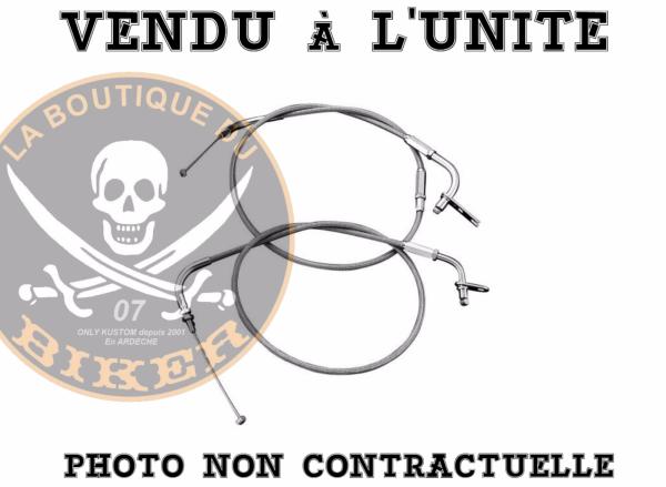 HONDA VT750 BLACK WIDOW...CABLE D'ACCELERATEUR GAINE TRESSé STANDARD ALLER...H20-0186 Highway Hawk Throttle cable steel braided original length Honda VT 750 ACE C2 - Honda VT 750 Black Widow