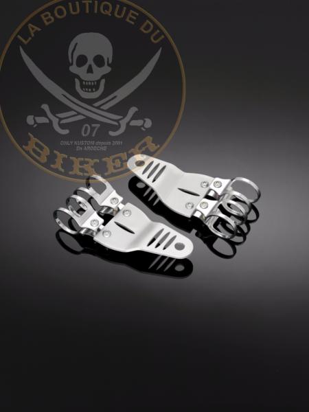 COLLIERS DE FOURCHE EN DIAMETRE 43 à 46mm CHROME...H57-003 Highway Hawk fork mount bracket / clamps for forks with a diameter 43-46 mm