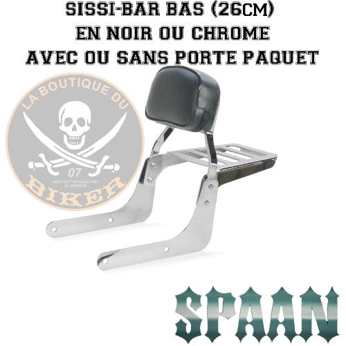 SISSY BAR HONDA CMX 1100 REBEL...26cms AVEC PORTE PAQUET NOIR...SP1751-BNE SPAAN-LA BOUTIQUE DU BIKER