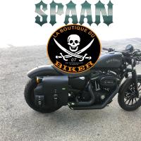 SACOCHES HD SPORTSTER EN CUIR...SP1467M MARRON...SPAAN LA BOUTIQUE DU BIKER