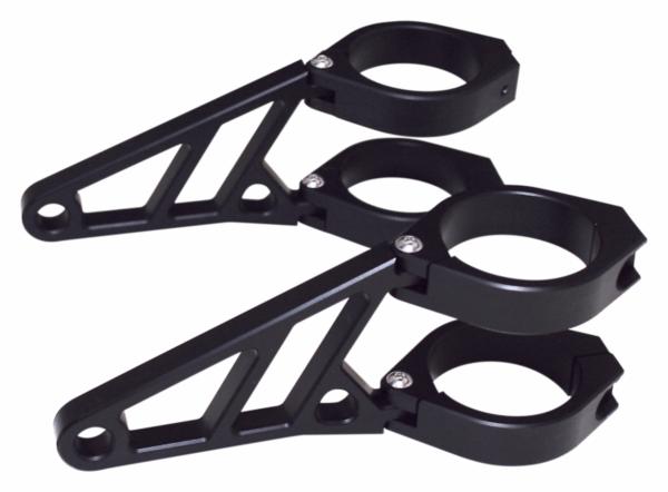 COLLIERS DE FOURCHE EN DIAMETRE 35 à 37mm NOIR...H220-602 Highway Hawk Highsider CNC headlight bracket set short - black for 35-37 mm diameter (1 set)