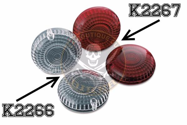 CABOCHONS CLIGNOTANT YAMAHA WILD STAR BLANC...K2266 KURYAKYN REPLACEMENT LENSES CLEAR...LA BOUTIQUE DU BIKER