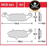 PLAQUETTES DE FREIN KAWASAKI VN 900/1500/1600/1700/2000 ARRIÈRE...PE17200374 TRW BRAKE PAD ALLROUND ORGANIC STANDARD 17200374 / MCB843