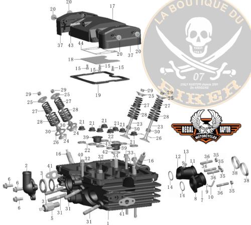 MOTEUR CULASSE NOIR...N°07	REGAL125M1-7	 PIPE ADMISSION GAUCHE...MOTEUR 125+350 VENDU A L'UNITE  SANS LE JOINT