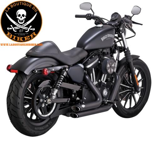 POTS HARLEY XL 2014-2022 VANCE & HINES EXHAUST SYSTEM SHORTSHOTS STAGGERED NOIR...VH47329 /  18002580 