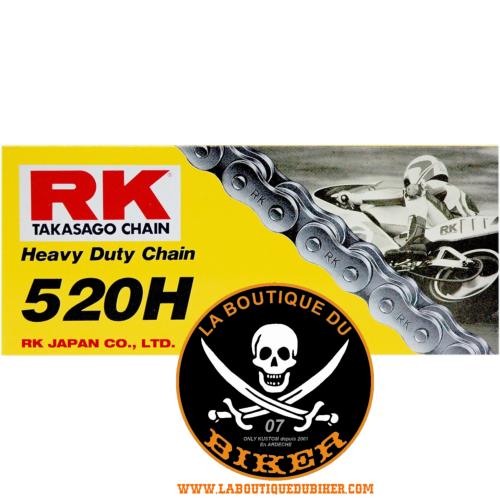 CHAINE 520 X 114...520H-114-CL RK HEAVY DUTY 114 CLIP LINK 520 NON-SEAL DRIVE CHAIN / NATURAL / CARBON ALLOY STEEL