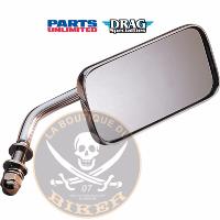 RETROVISEUR HARLEY CHROME...DS302083 DRAG SPECIALTIES MIRROR RECTANGULAR 2"X4.25" W/ ADJUSTABLE STEM CHROME