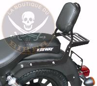 SISSI-BAR KEEWAY 125 SUPERLIGHT DARK...HAUTEUR 35cm AVEC PORTE PAQUET...SP1006 CHROME...SPAAN-LA BOUTIQUE DU BIKER