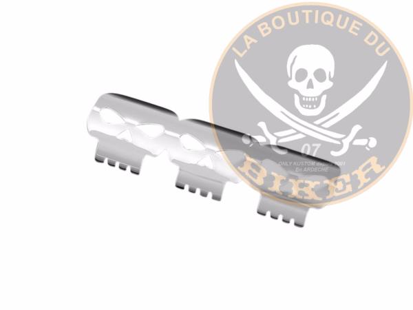 PARE CHALEUR POUR POTS DE 60mm SKULL CHROME...H65-558 Highway Hawk Heat protection heat shield "Skull" Exhaust motorcycle D = 60 mm L = 230 mm chrome