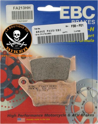 PLAQUETTES DE FREIN HD PAN AMERICA ARRIERE...EBC BRAKE PAD SINTERED HH 17210651 / FA213HH