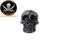 EMBLEME ADHESIF SKULL 40mm...H01-326 Highway Hawk Emblem "Skull" in chrome 4cm lenght for gluing emblem...LA BOUTIQUE DU BIKER