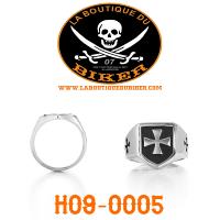 BAGUE Highway Hawk Ring Signet Ring "Iron Cross" Stainless Steel Polished H09-0005-11-S