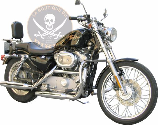 BARRE DE PROTECTION MOTEUR HARLEY SPORTSTER APRES 2004...SP665 CHROME...SPAAN LA BOUTIQUE DU BIKER