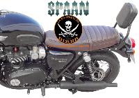 SISSY BAR TRIUMPH BONNEVILLE T120...HAUTEUR 35cm SANS PORTE PAQUET...SP1416NE NOIR... LA BOUTIQUE DU BIKER