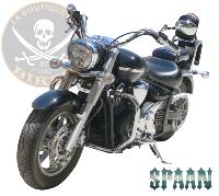 SISSY BAR YAMAHA 1300 MIDNIGHT STAR...HAUTEUR 35cm AVEC PORTE PAQUET...SP744 CHROME... LA BOUTIQUE DU BIKER