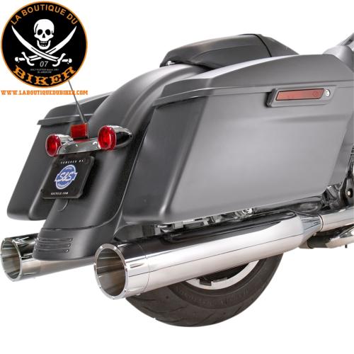 POTS HARLEY HOMOLOGUES FLH/FLT 2017-2022 CHROME MOTEUR 107/114/117ci...PE18011414 S&S CYCLE Mk45 EC Slip-On Muffler Tracer Chrome 550-0864