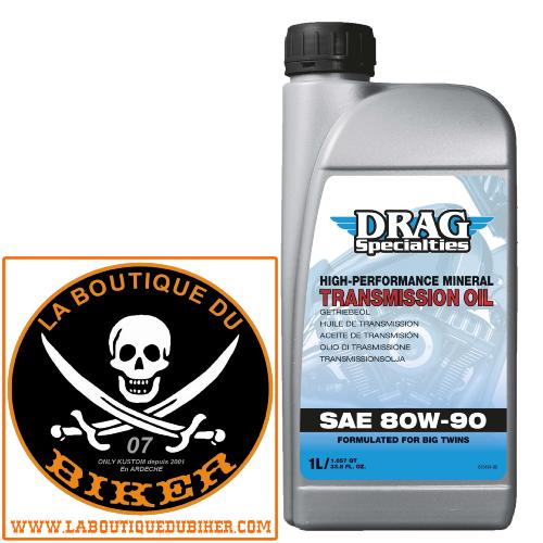HUILE BOITE A VITESSE / TRANSMISSION 80W-90 POUR BIG TWIN 1 Litre...DRAG SPECIALTIES OIL E-DRAG TRANS 80W90 1L 36030075 / 503165