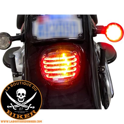 FEU ARRIERE LED + CLIGNOTANT HD FX 1999-2023...PE20101413 CUSTOM DYNAMICS TAILLIGHT W/TS BWDW SLENS