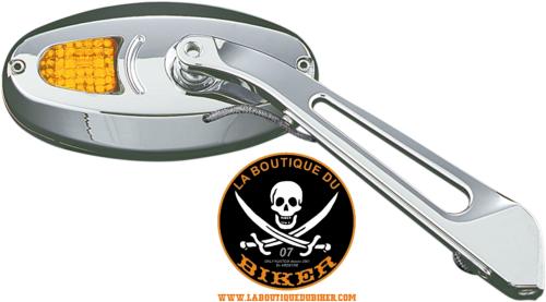 RETROVISEURS HARLEY AVEC CLIGNOTANT CHROME LA PAIRE...KURYAKYN T/SGNLMIRROR,FLAT GLASS DS302061 / 1431