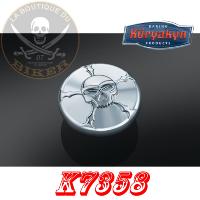 BOUCHON DE RESERVOIR HARLEY SKULL CHROME VENTILE HD 1982-2021...K7358 KURYAKYN CAP GAS ZOMBIE VENTED 07030709 / 7358