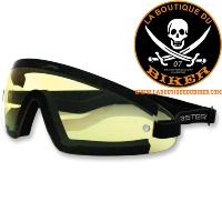 LUNETTE DE CASQUE...PE26010270 BOBSTER WRAP AROUND WIDE VISION GOGGLES BLACK LENSES YELLOW BW201Y...LA BOUTIQUE DU BIKER