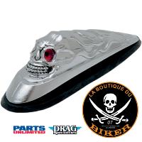 EMBLEME DE GARDE-BOUE SKULL HEAD W/ RED EYES FRONT FENDER ORNAMENT...DS287533...LA BOUTIQUE DU BIKER